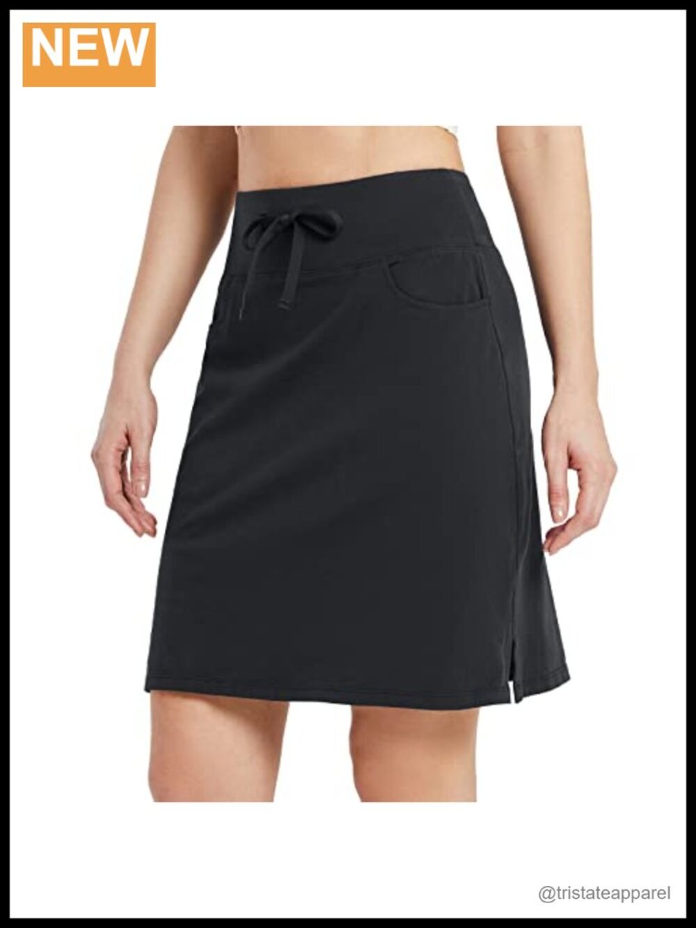 Baleaf Womens 20" Knee Length Cotton High Waist Golf Skort with Pockets